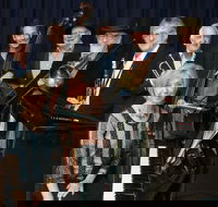 The Caxton Street Jazz Band in the Swigmore Hall at Robert Channon Wines - Restaurant Find