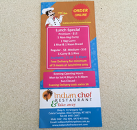 Indian chef restaurant  Take away